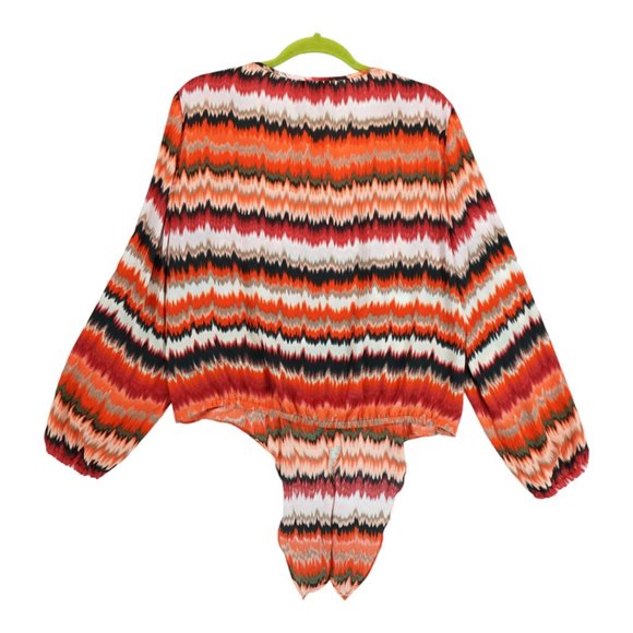 Chaus New York Size L button down long‎ sleeve Shirt round neck Multicolor - Picture 2 of 6